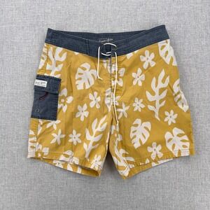 Kanvas by Katin Heritage Floral Board‎ Shorts Men 32 Yellow Tropical Surf Beach